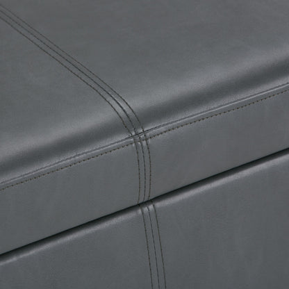 Avalon - Storage Ottoman Bench - Stone Gray