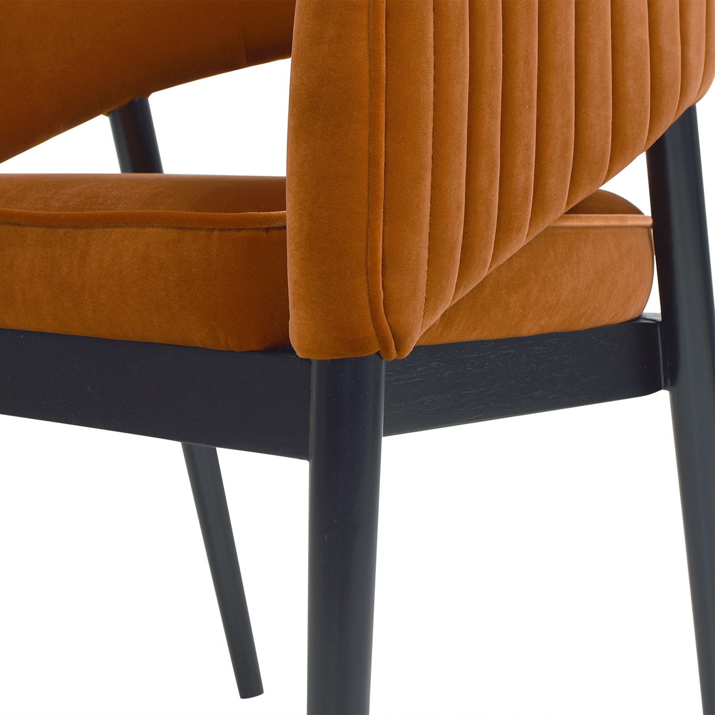 Mirah - Modern Open Barrel Dining Chair - Burnt Orange