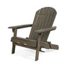 Zenithia - Outdoor Foldable Adirondack Chair With 2 Cup Holders - Gray