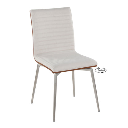 Mason - Contemporary Dining / Chair With Swivel (Set of 2) - Walnut / Cream