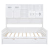 Full Size Daybed With 2 Drawers And All In One Cabinet And Shelf - White