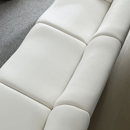 Strong Durable Fabric 4 Seat Sectional Sofa With High Density Sponge And Solid Wood Frame - White