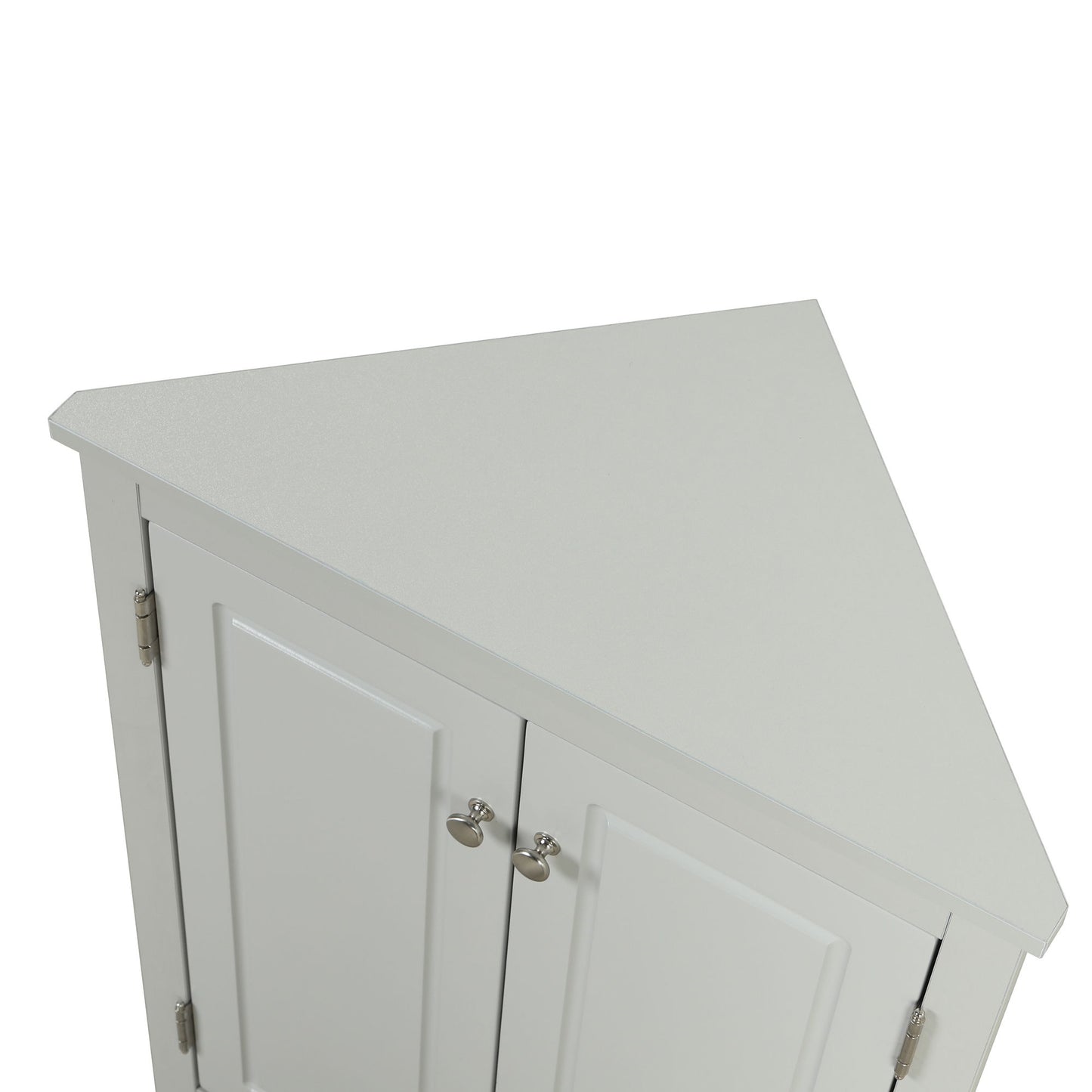Triangle Bathroom Storage Cabinet With Adjustable Shelves, Freestanding Floor Cabinet For Home Kitchen - Gray