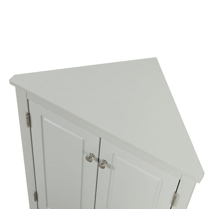 Triangle Bathroom Storage Cabinet With Adjustable Shelves, Freestanding Floor Cabinet For Home Kitchen - Gray