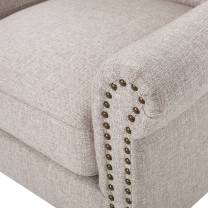Upholstered Accent Chair, Mid Century Modern Arm Chair, Reading Chair For Living Room, Bedroom - Beige