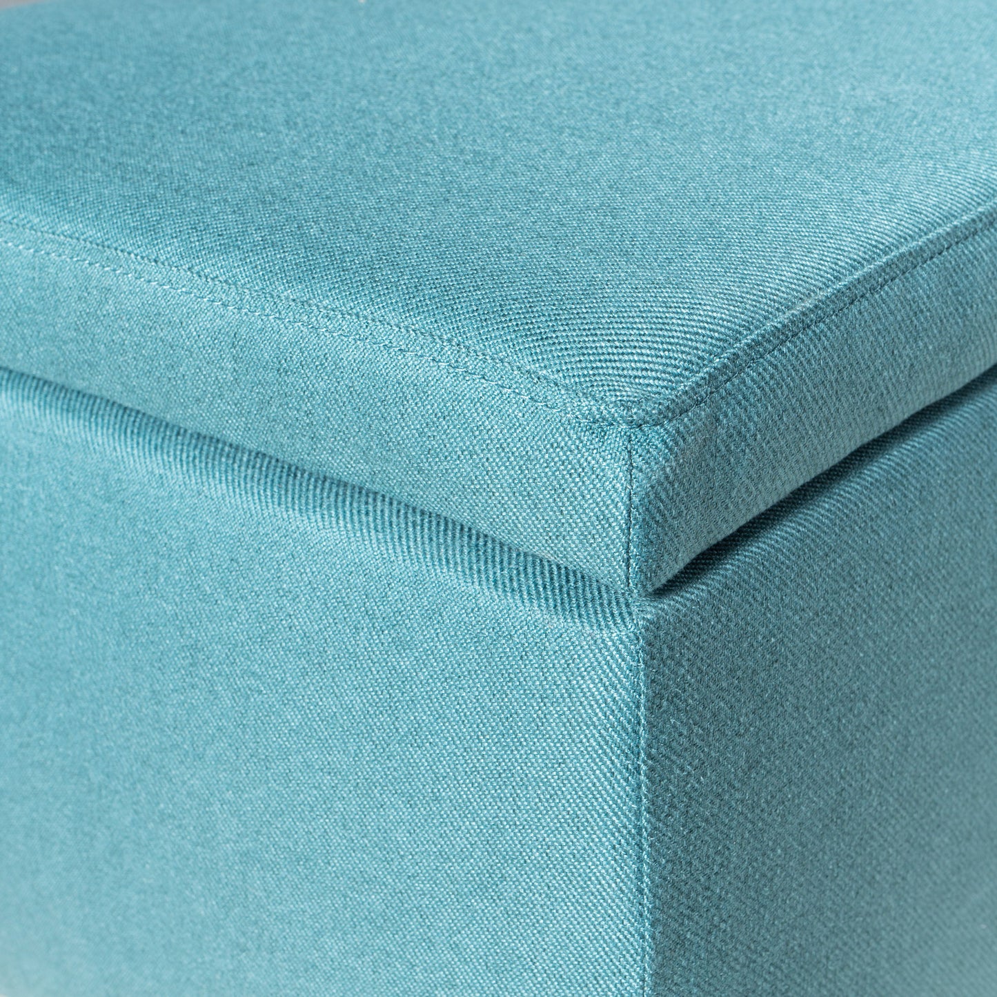 Storage Ottoman Bench With Polyester Upholstery And Wood Frame - Teal