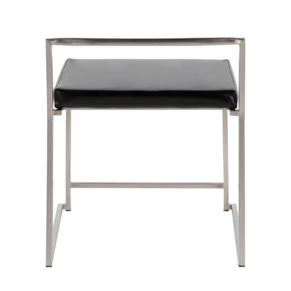 Fuji - Contemporary Stackable Dining Chair (Set of 2) - Black