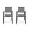 Waterfal - Outdoor Aluminum Dining Chair With Mesh Seat (Set of 2) - Dark Gray