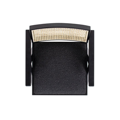 Milan - Modern Webbing Back Counter Bar Stool With Arms (Set of 3) - Ebony Black