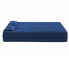 Modern Floor Sofa With 2 Pillows, Convertible Teddy Fabric Foam Filled Sleeper Sofa Bed, Full Size Folding Mattress For Living Room Guest Bed, Playroom, No Assembly Required - Blue
