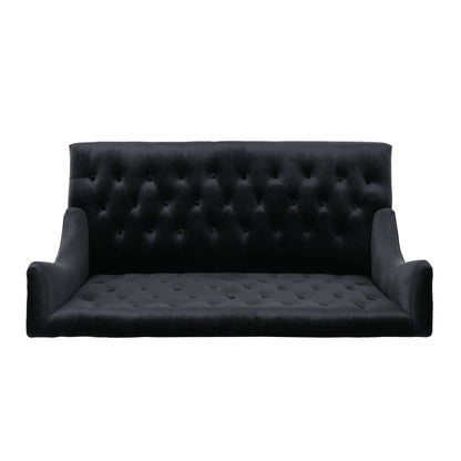 Nurturing - Upholstered Loveseat With Wing Back And Diamond Tufting - Black