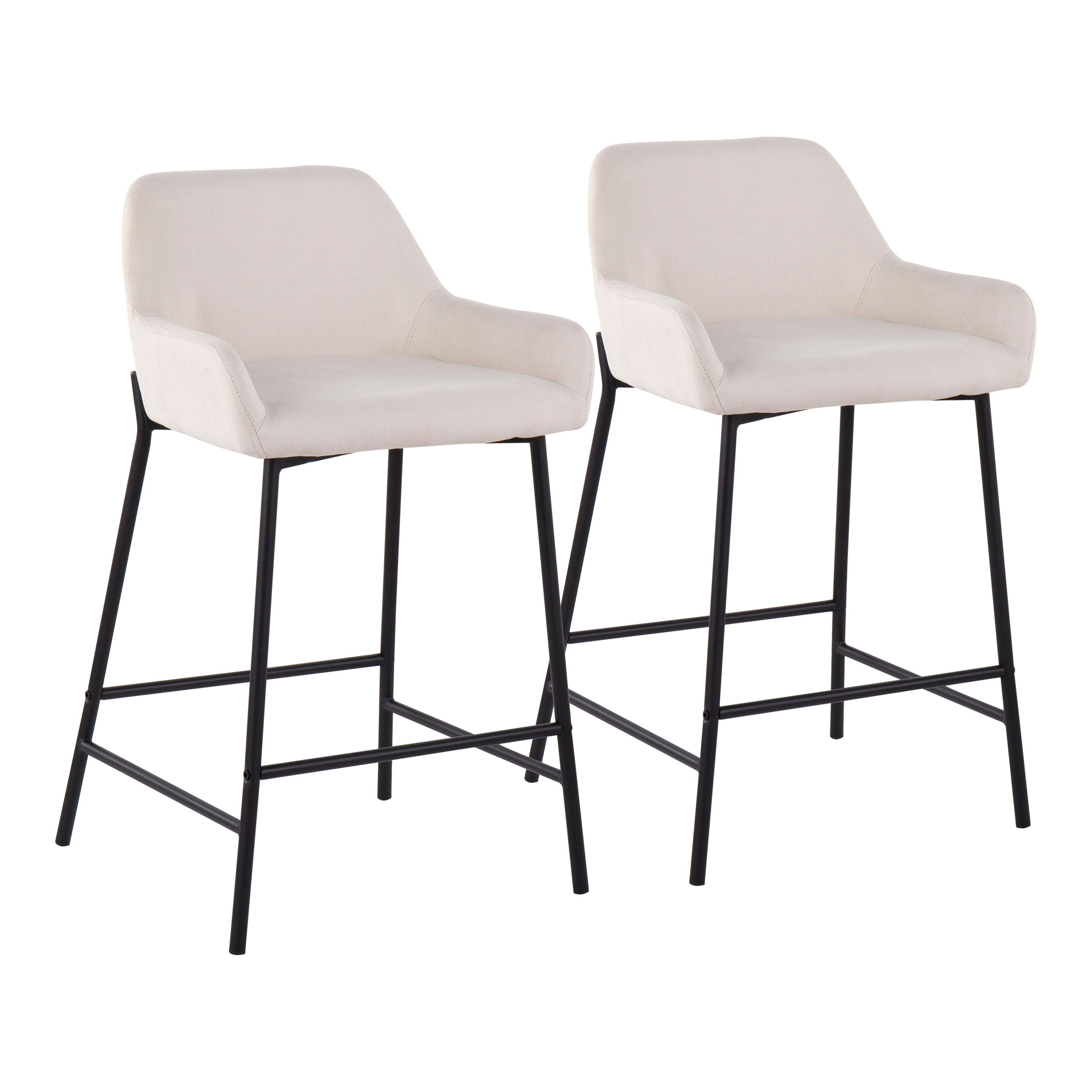 Daniella - Industrial Fixed Height Counter Stool (Set of 2) - Black / Cream