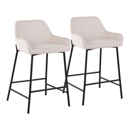 Daniella - Industrial Fixed Height Counter Stool (Set of 2) - Black / Cream