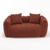 Soft Beanbag Chair With High Resilience Foam Core For Two People, The Comfortable Square Recliner Sofa Is Ideal For Family Members And Friends Engaged In Games, Reading, Watching TV - Red / Brown