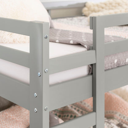 Classic Twin Over Twin Bunk Stackable Bed Frame - Gray
