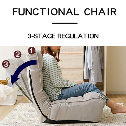 Single Sofa Reclining Japanese Chair Lazy Sofa Tatami Balcony Adjustable Chair - Gray
