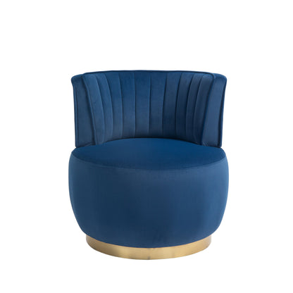 Coolmore - Swivel Barrel Chair, 360 Degree Swivel Accent Sofa Chair With Soft Velvet - Navy
