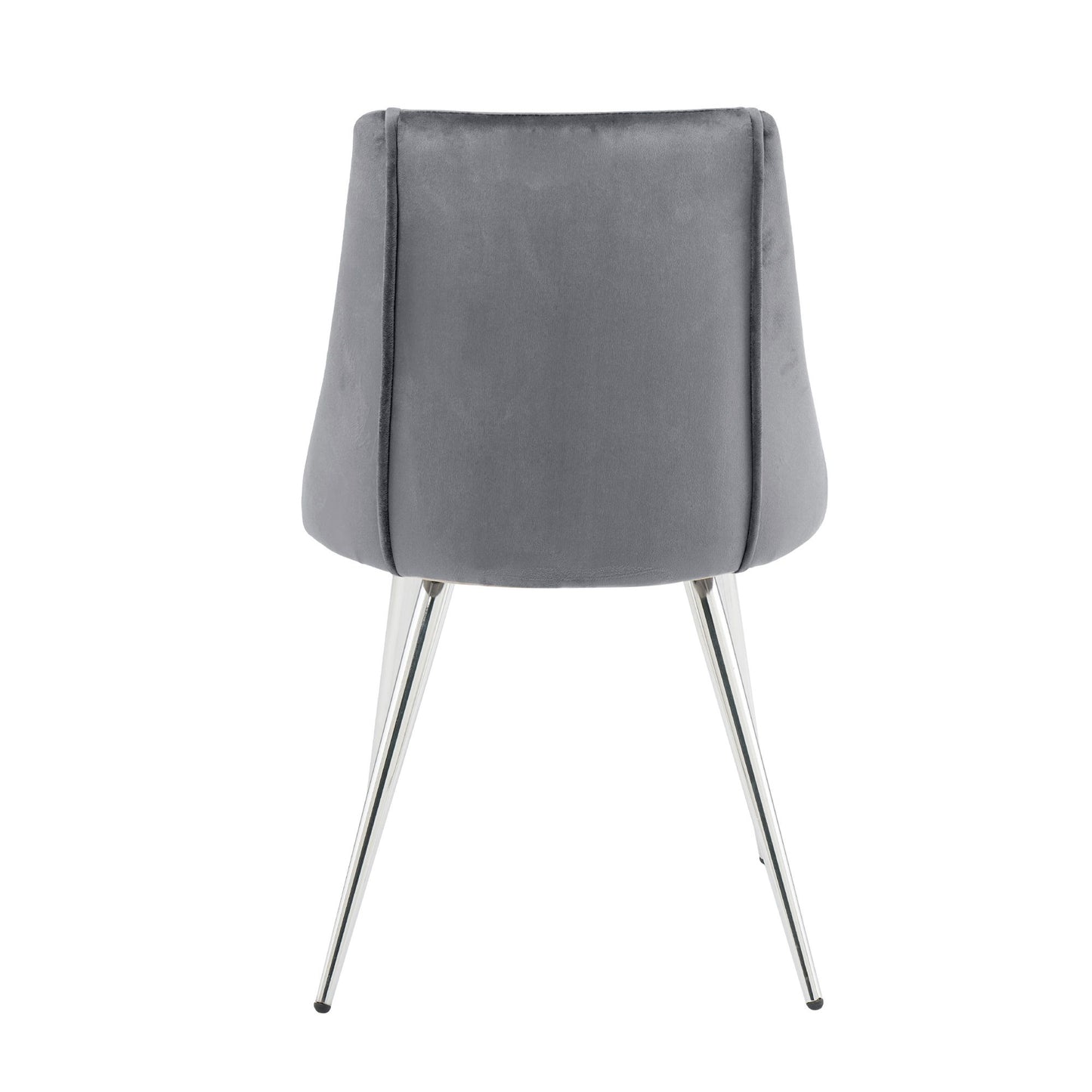 Modern Velvet Dining Chairs, Upholstered Accent Chairs With Chrome Legs For Home And Kitchen - Gray
