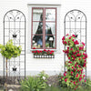 2 Pack Garden Metal Trellis Rustproof Trellis For Climbing Plants Outdoor Flower Support - Black