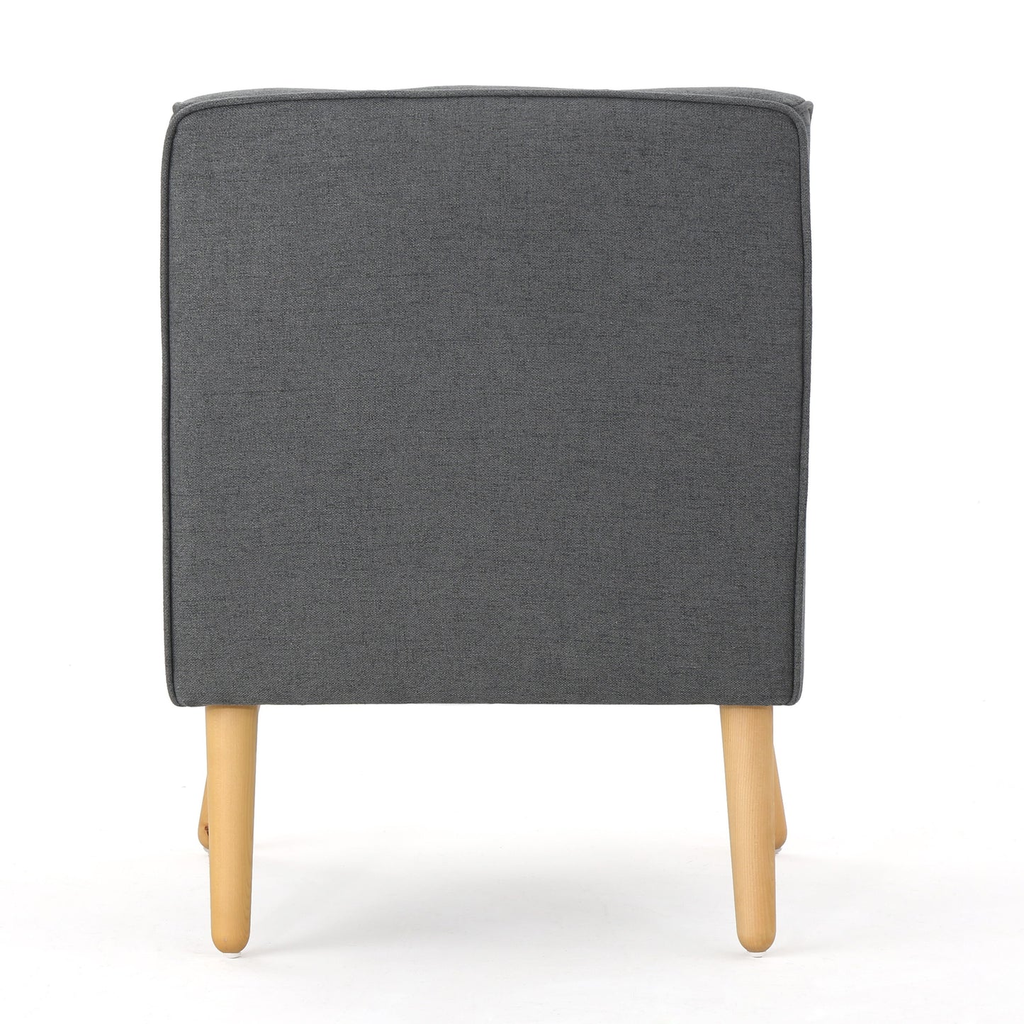 Modern Arm Chair With Tufted Back And Wooden Legs - Charcoal