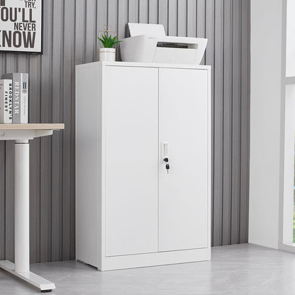 Metal Storage Cabinet With Locking Doors And Adjustable Shelf, Folding Filing Storage Cabinet, Folding Storage Locker Cabinet For Home Office, School, Garage - White