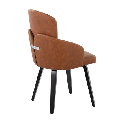 Dahlia - Contemporary Dining Chair (Set of 2) - Camel / Black