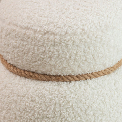 Snowman Stool With Greig Plush Cushion, Playful And Cute Design For Any Space - White