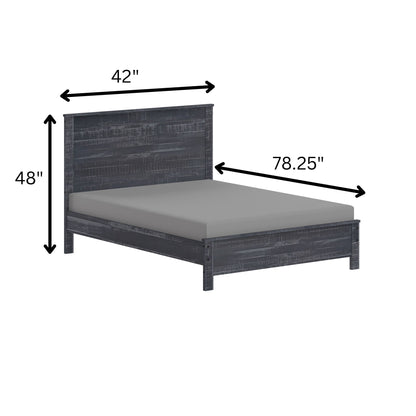 Albany - Twin Bed Frame With Headboard, Heavy Duty Modern Rustic Design - Gray