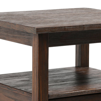 Warm Shaker - End Table - Distressed Charcoal Brown