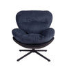 360ÔøΩÔøΩ Swivel Office Chair, Modern Chenille Chair With And Metal Base Frame, No Wheels, Accent Chair - Dark Blue