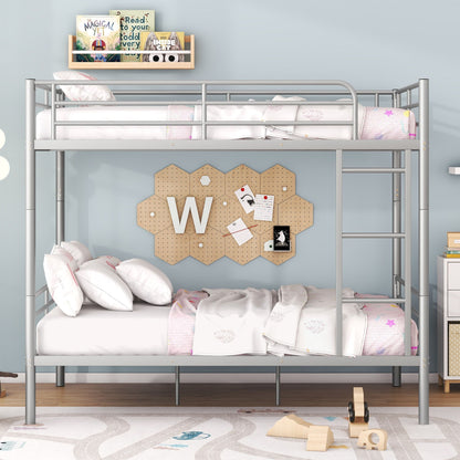 Full Over Full Metal Bunk Bed - Sliver