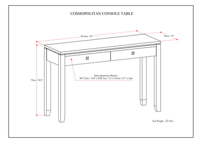 Cosmopolitan - Console Sofa Table - Mahogany Brown