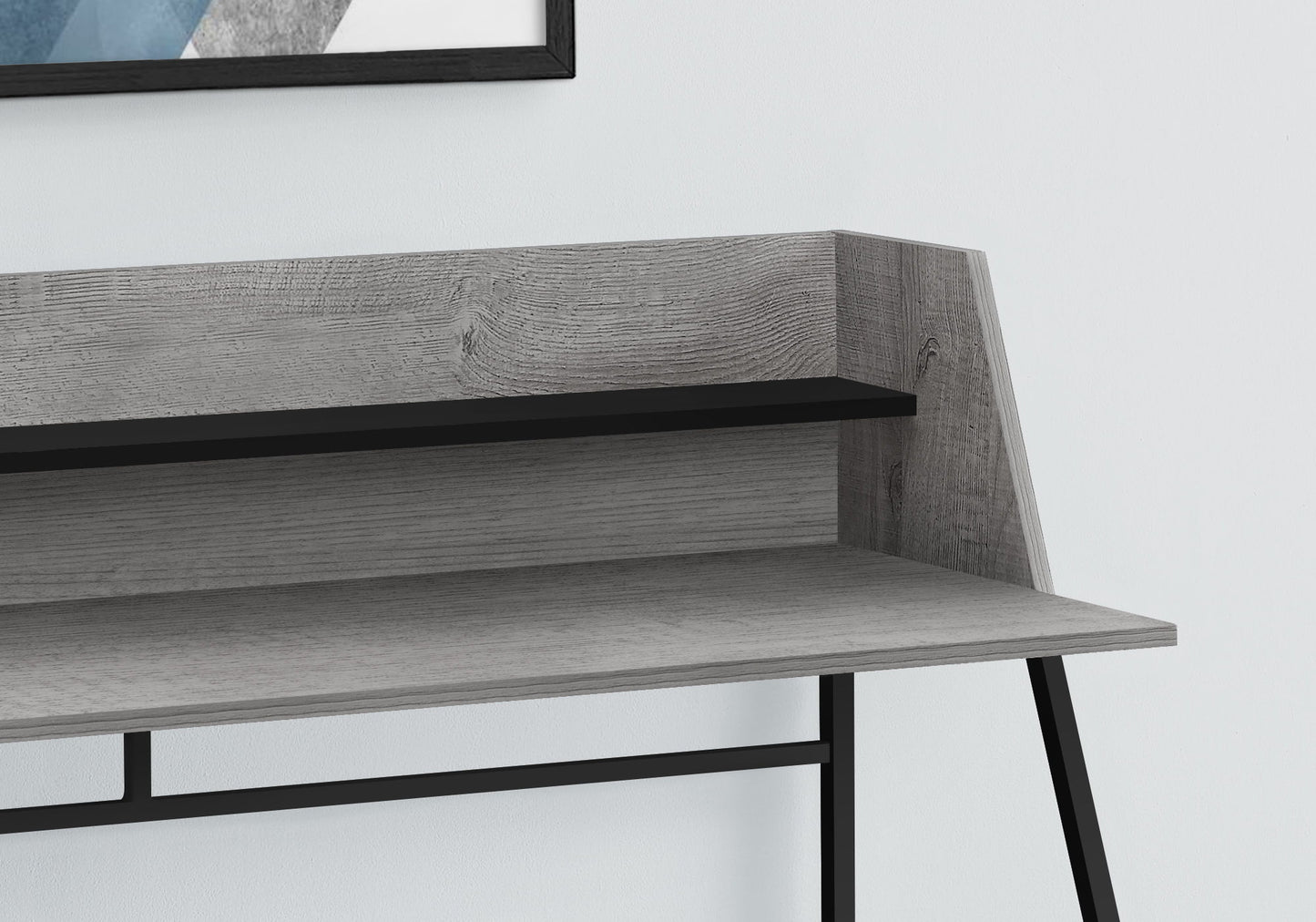 Computer Desk For Home Office, Laptop, Storage Shelves - Gray