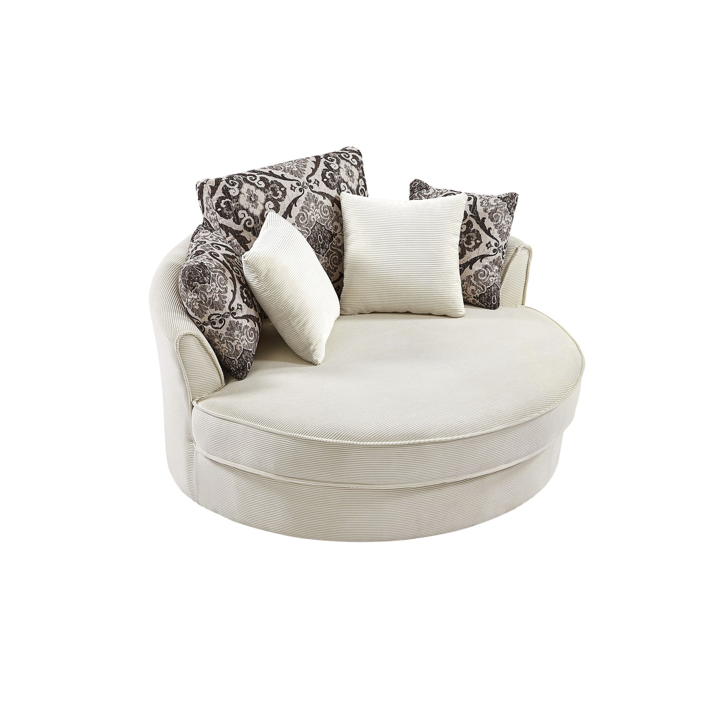 Swivel Accent Barrel Chair With 5 Movable Pillow 360 Degree Swivel Round Sofa Chair For Living Room, Bedroom, Hotel - Beige