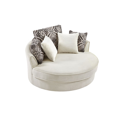 Swivel Accent Barrel Chair With 5 Movable Pillow 360 Degree Swivel Round Sofa Chair For Living Room, Bedroom, Hotel - Beige