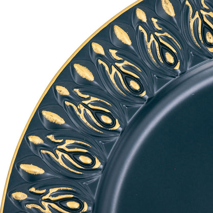 Polypropylene Charger Plate (Set of 8) - Blue / Gold