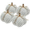 Knite Pumpkin Ornament Decor For Holiday Harvest Festival Fall Festival & Thanksgiving (Set of 4) - Gray