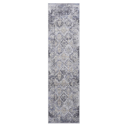 Payas - 2' X 8' Traditional Runner Rug - Gray / Blue