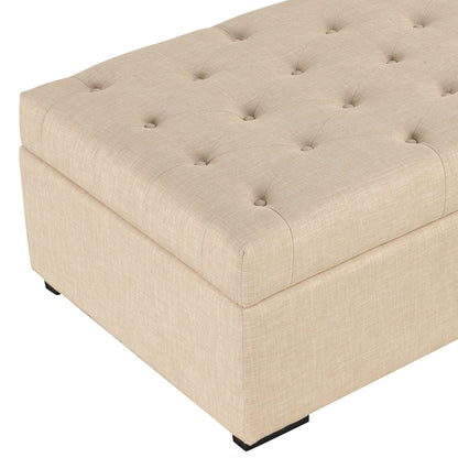 Convertible Folding Sofa Bed Ottoman With Memory Mattress And Tufted Design - Beige