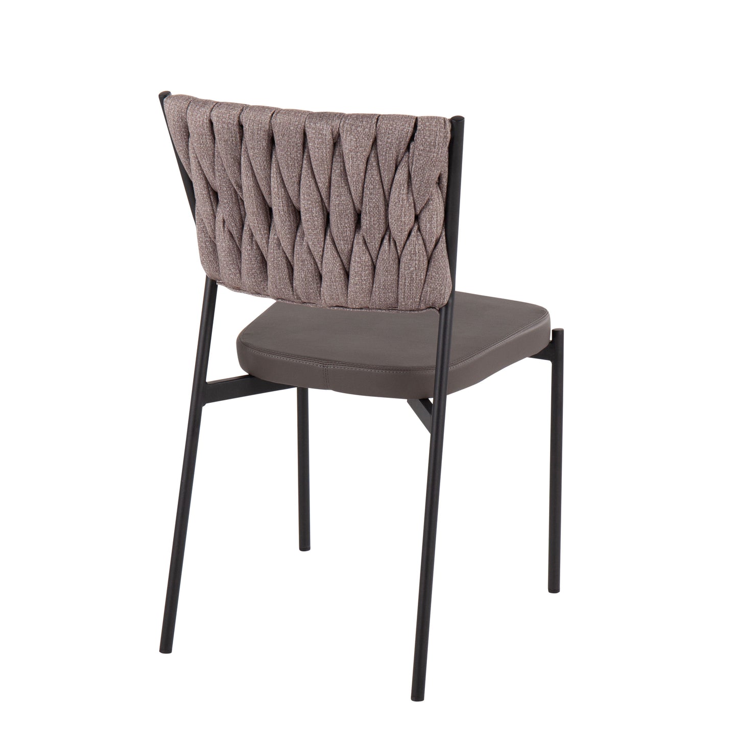 Tania - Braided Contemporary Chair (Set of 2) - Black / Gray / Light Brown