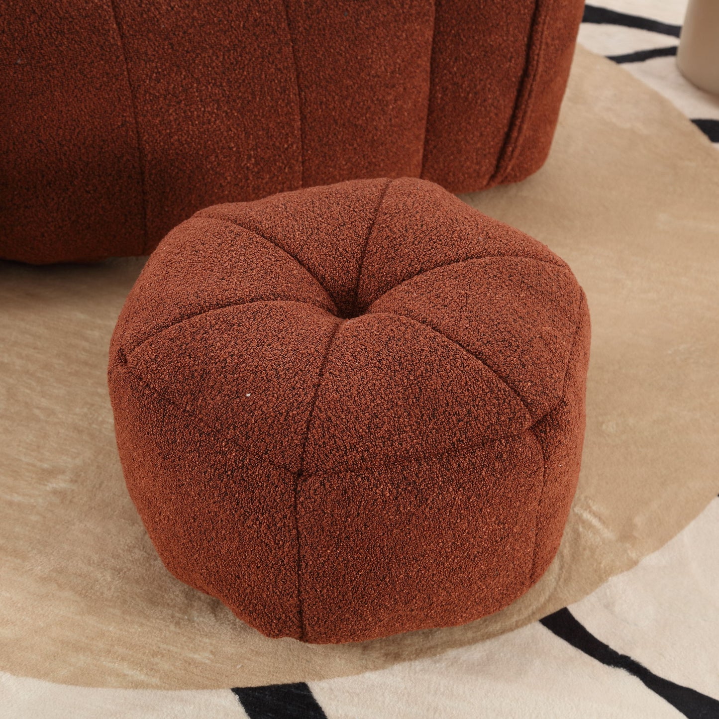 Soft Bean Bag Chair With High Resilient Foam (Chips) - Red / Brown