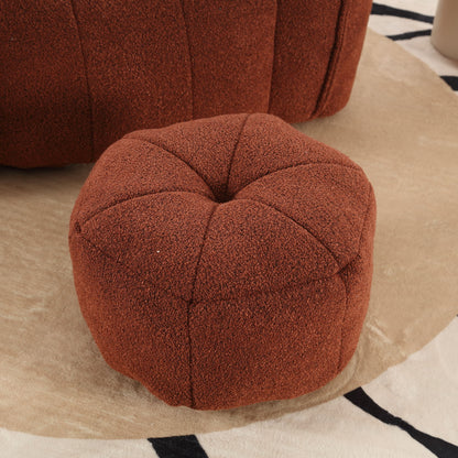 Soft Bean Bag Chair With High Resilient Foam (Chips) - Red / Brown
