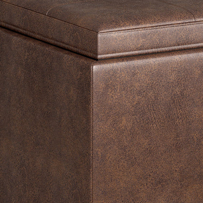 Avalon - 5 Piece Storage Ottoman - Distressed Chestnut Brown