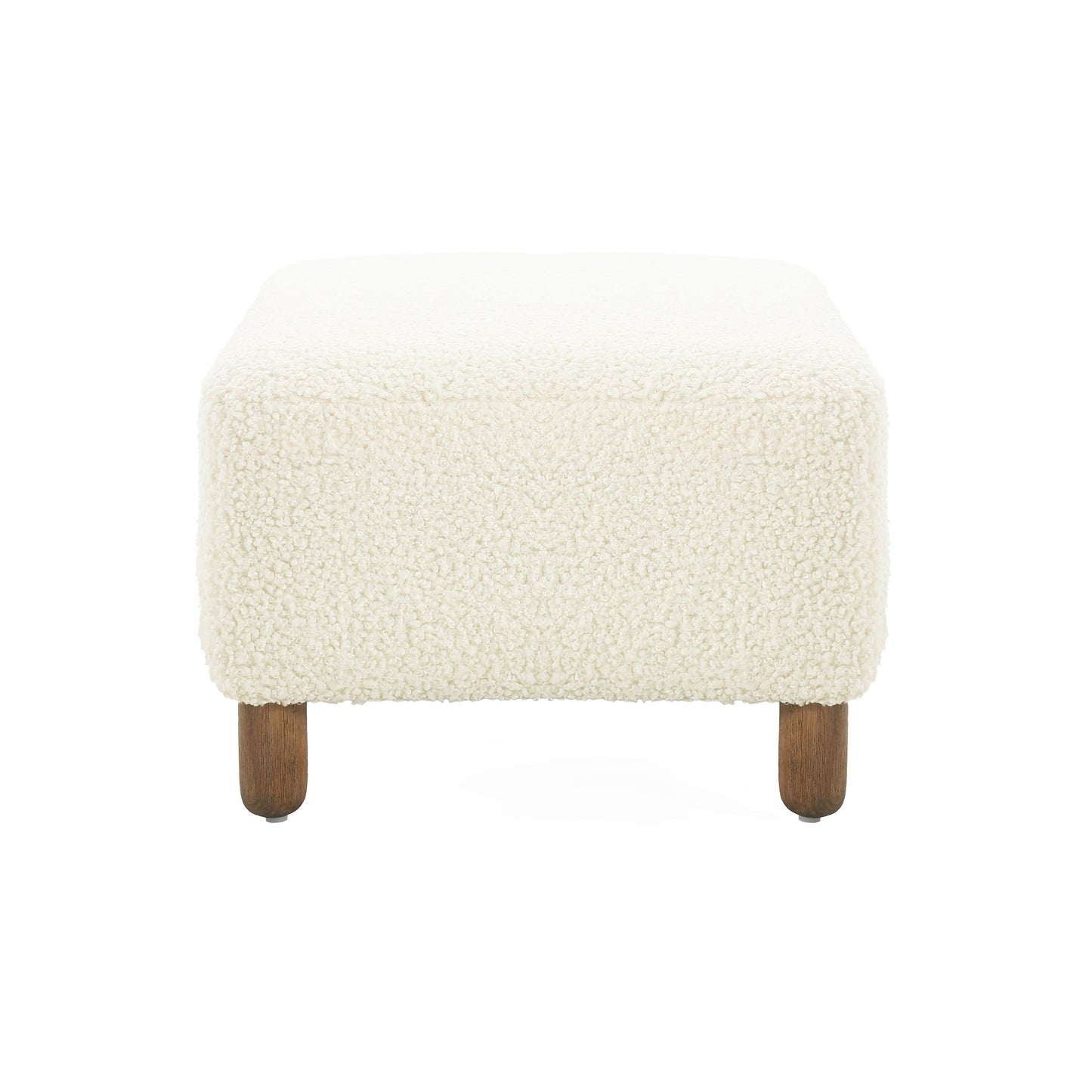 Elegant Ottoman Upholstered Footrest With Durable Polyester Blend And Solid Frame - White