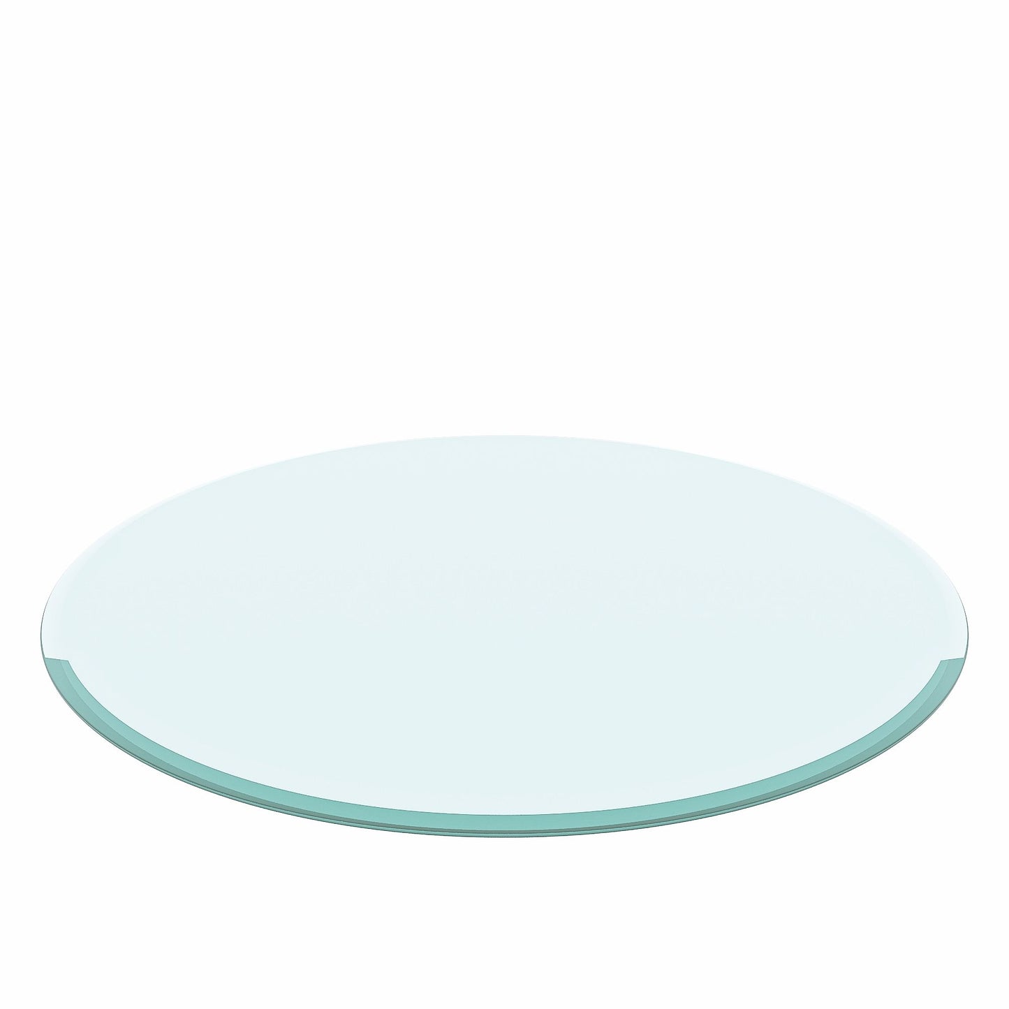36" Round Tempered Glass Table Top Clear Glass 2 / 5" Thick Beveled Polished Edge - Transparent