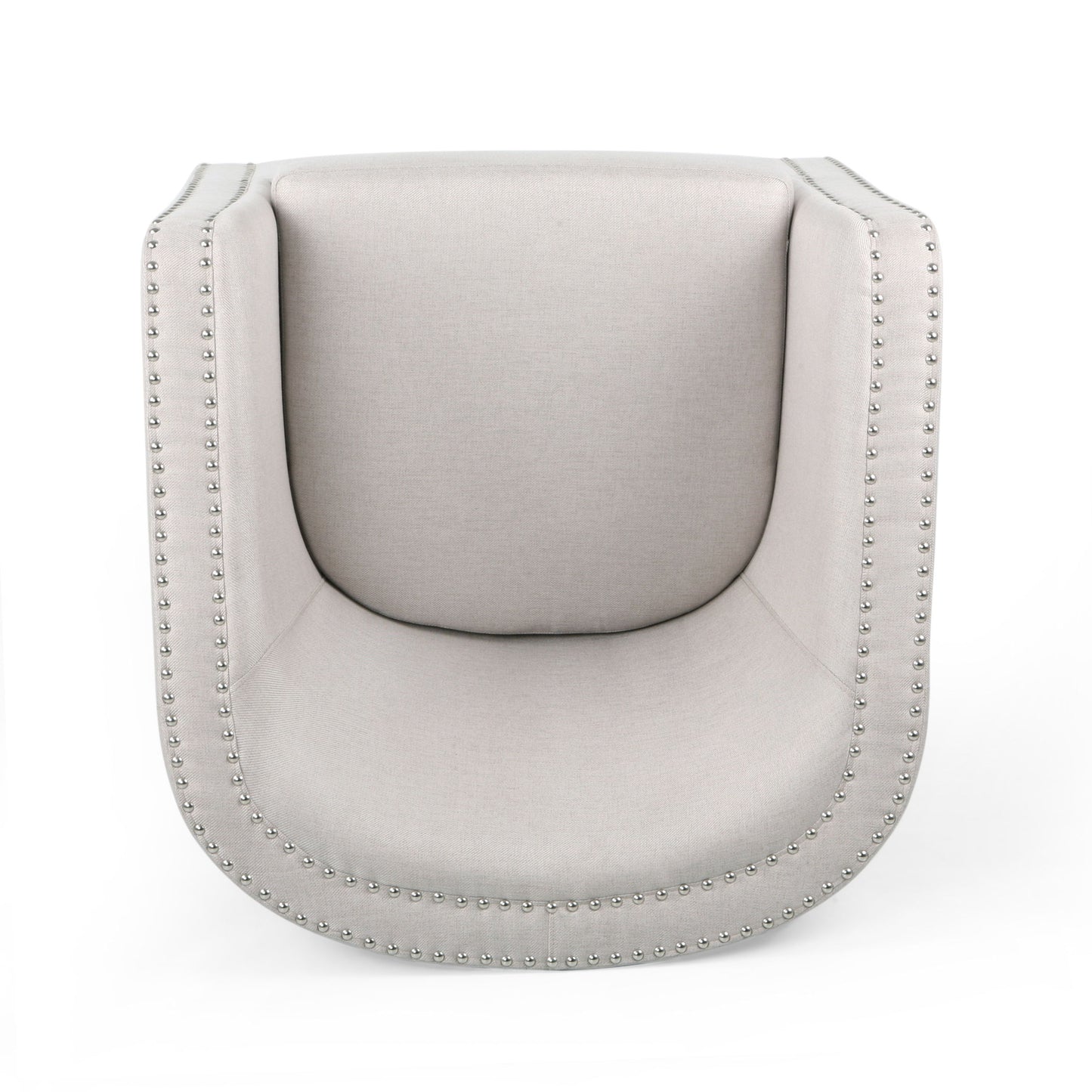 Riverbed - Upholstered Swivel Chair With Nailhead Trim And Sloped Arms - Wheat