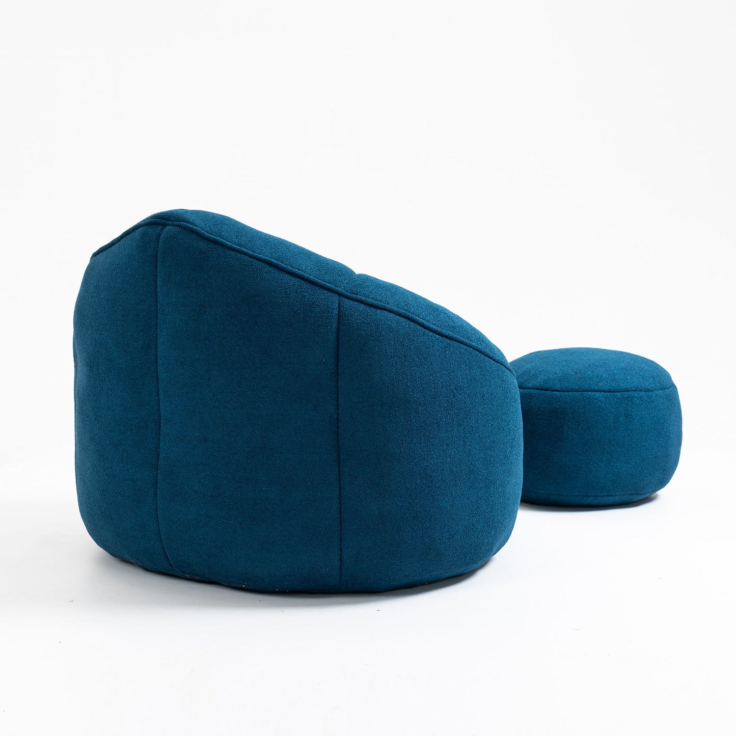 Bedding Bean Bag Sofa Chair High Pressure Foam Bean Bag Chair Adult Material With Padded Foam Padding Compressed Bean Bag With Footrest - Blue