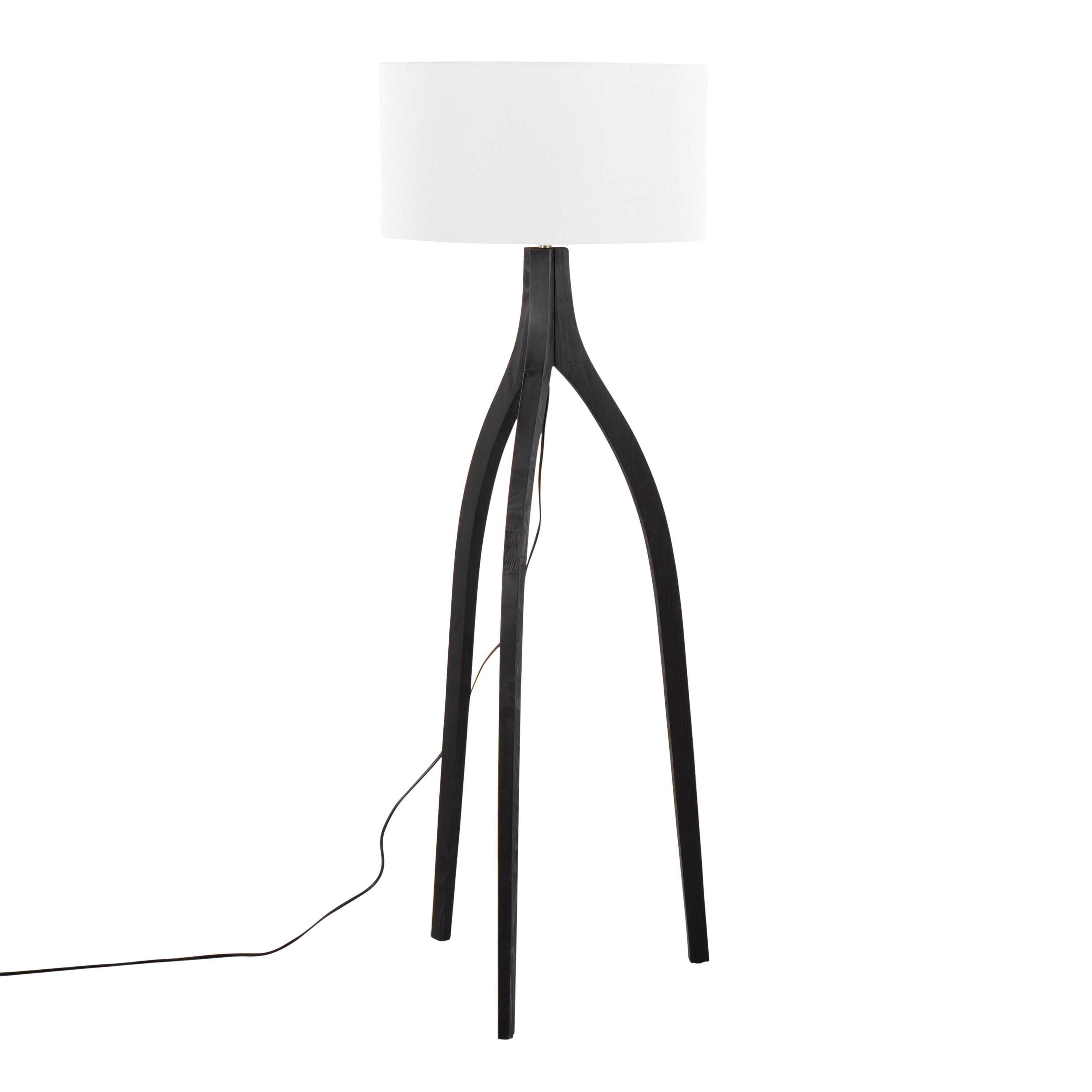 Wishbone - Contemporary Floor Lamp - Black / White