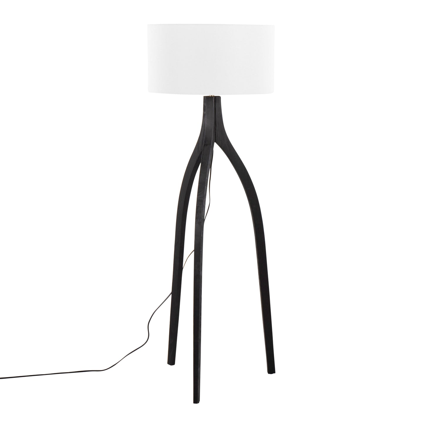 Wishbone - Contemporary Floor Lamp - Black / White