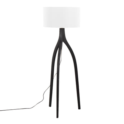 Wishbone - Contemporary Floor Lamp - Black / White